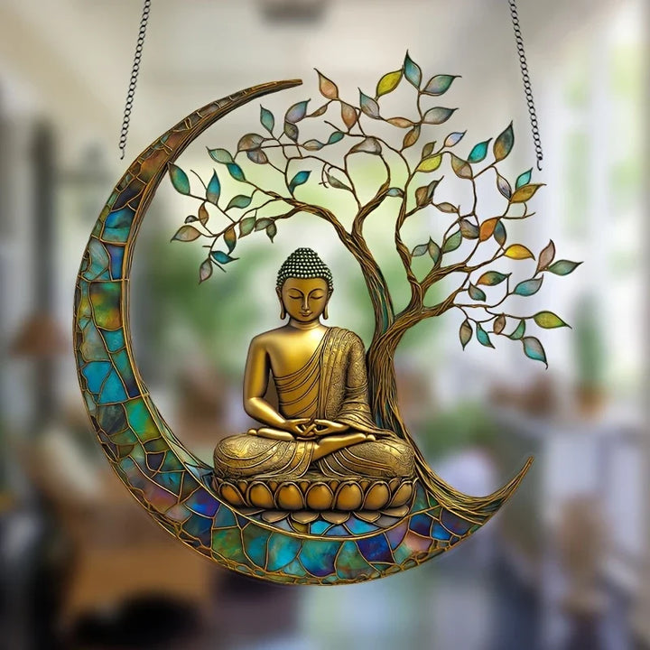 Skanto | Akryl Solfanger ZenLight | 2D Buddha Dekor | Vindu & Hjem Tilbehør | Spirituell Romdesign