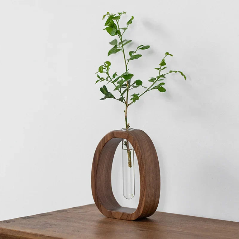 Oval Wood Frame Single Stem Vase | Skanto
