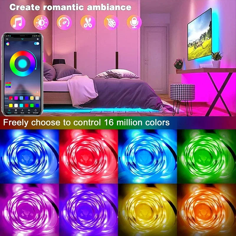 Skanto | USB RGB LED Strip Lyskilder med Appkontroll for Rom & TV Bakgrunnsbelysning Dekor