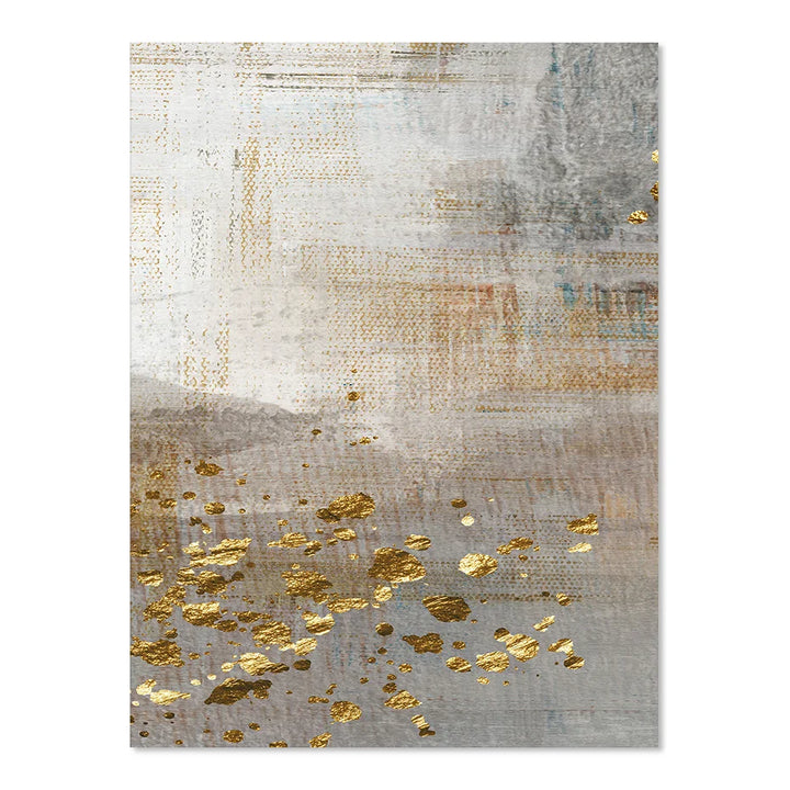 Beige Grå Gylden Prikkete Vintage Abstrakt Veggkunst Fine Art Lærredsutskrifter Samtidsbilder for Elegante Interiører | Skanto