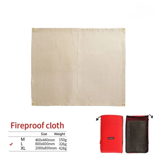 Skanto | CampVita Brannbeskyttelse Camping Matte | Varmeresistent & Brannsikker | Ideell for Grill & Leirbål | Glassfiber Beige