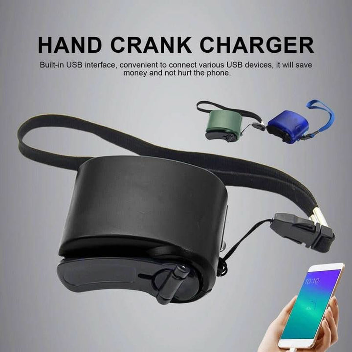 Tragbares Notfallladegerät mit Handkurbel, USB-Anschluss og LED-Anzeige