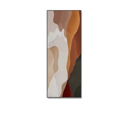 Moderne abstrakte nyanser av brun beige vert format veggkunst fine art lerret utskrifter bilder for foyer stue gang nordisk hjemdecor | Skanto