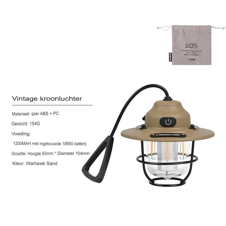 Skanto | Retro Oppladbar LED Campinglanterne - NostalgiaGlow