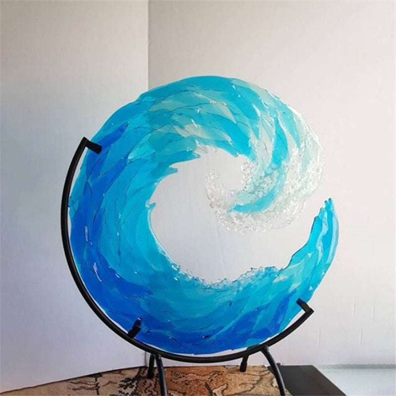 Skanto | Glass Skulptur av Havbølge - AquaWave