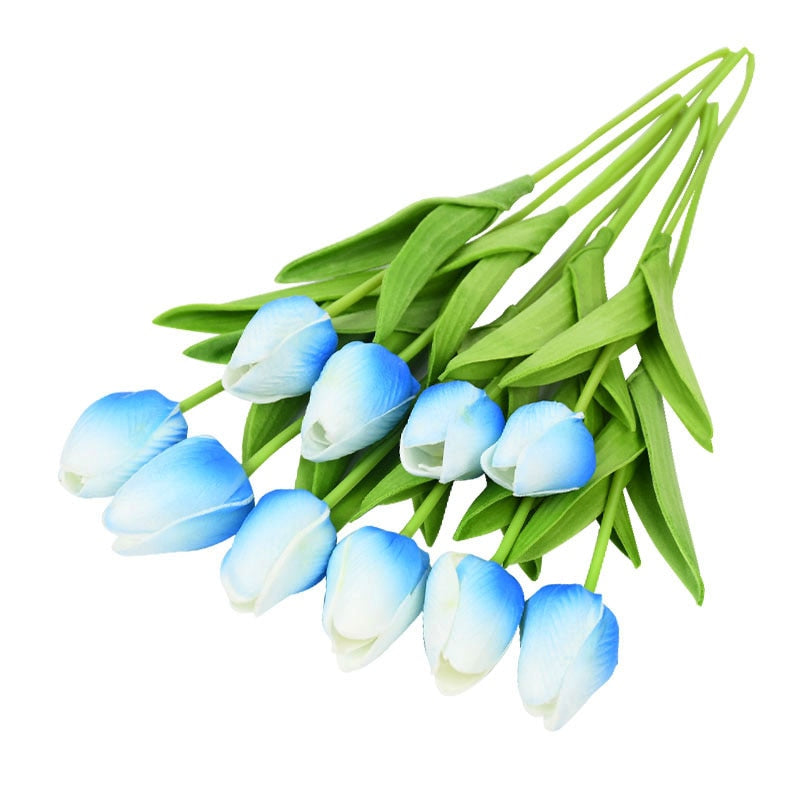 Skanto | Kunstig Blomsterbukett med Tulipaner, Dekorasjon (10 Stykker)