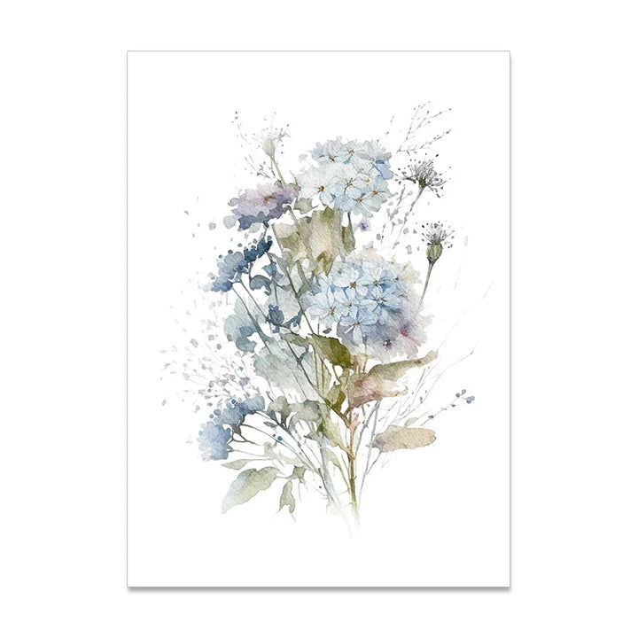 Minimalist Villblomster Akvarell Veggkunst Fine Art Lerret Trykk Botaniske Plakater Bilder For Stue Hjemmedekor | Skanto