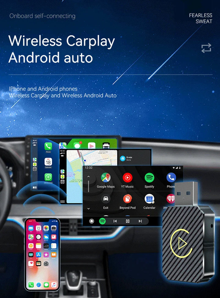 Skanto | 2 i 1 USB Mini Trådløs CarPlay