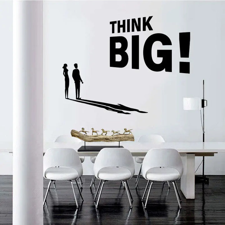 Think Big Vinyl Veggklistremerke Motiverende Sitater Veggdekor Avtakbar DIY PVC Veggdekal For Kontor Studie Rom Inspirerende Daglig Mantra | Skanto