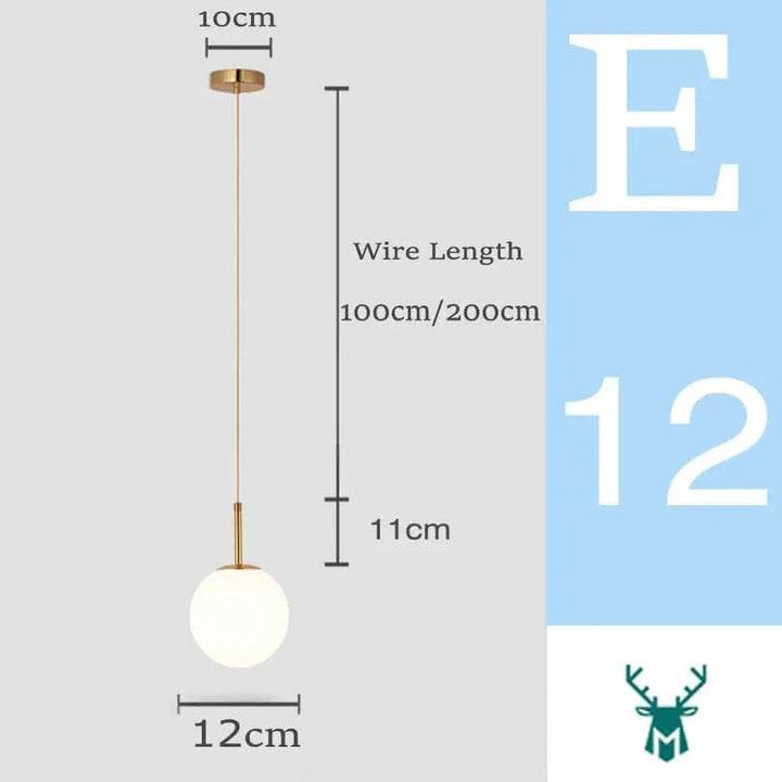 Skanto | Mid-Century Modern Glass Ball Pendant Light