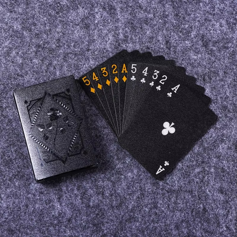 Luksus, wasserfeste Poker-Spielkarten i Schwarz og Gold