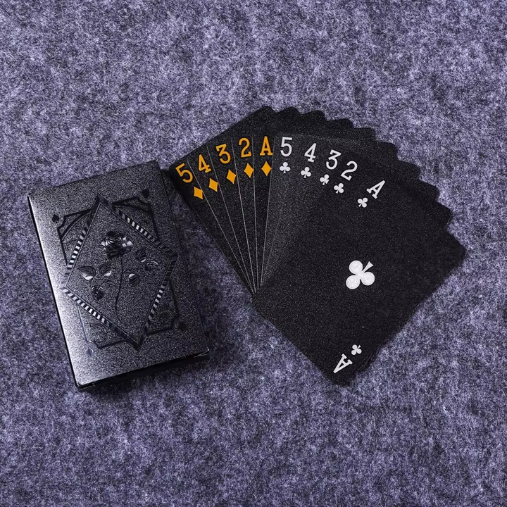 Luksus, wasserfeste Poker-Spielkarten i Schwarz og Gold