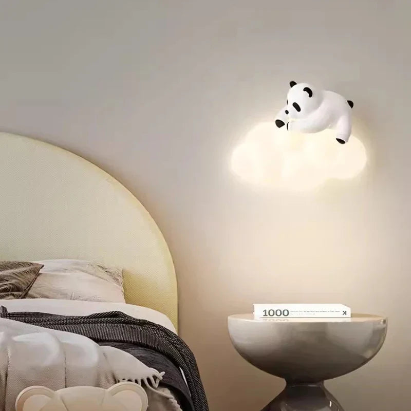 PandaGlow Lampe - Søt LED Vegglampe for Barn Skanto