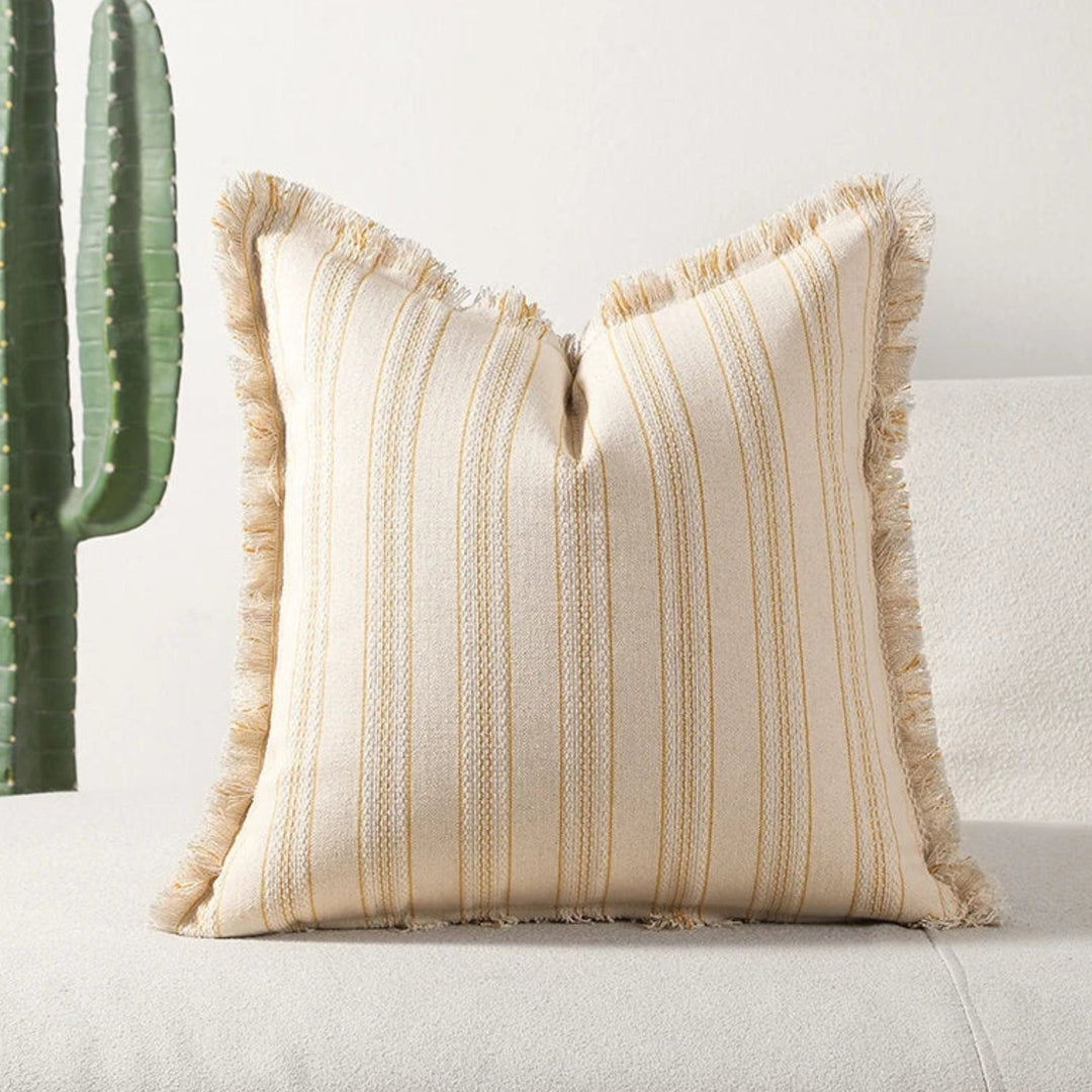 Skanto | Scandi Stripe Teksturert Frynse Putetrekk