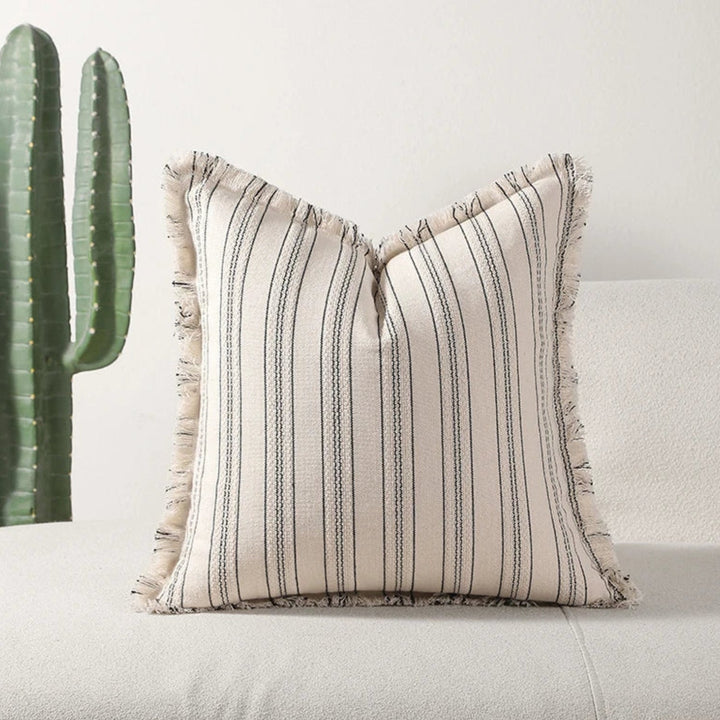 Skanto | Scandi Stripe Teksturert Frynse Putetrekk