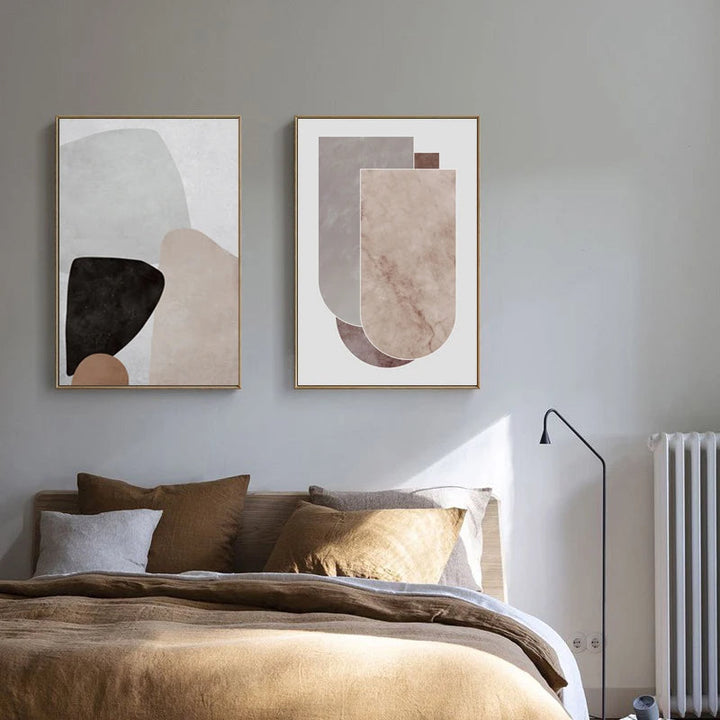 Skandinavisk Abstrakt Grå Rosa Granitt Veggkunst Fine Art Lerret Utskrifter Bilder For Moderne Leilighet Stue Soveroms Kunst dekor | Skanto