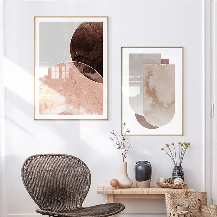 Skandinavisk Abstrakt Grå Rosa Granitt Veggkunst Fine Art Lerret Utskrifter Bilder For Moderne Leilighet Stue Soveroms Kunst dekor | Skanto