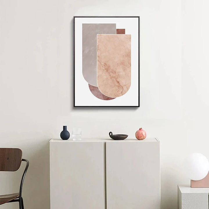 Skandinavisk Abstrakt Grå Rosa Granitt Veggkunst Fine Art Lerret Utskrifter Bilder For Moderne Leilighet Stue Soveroms Kunst dekor | Skanto