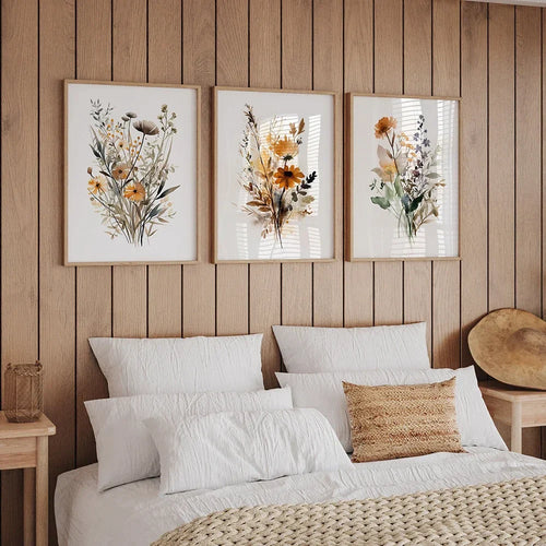 Skandinavisk floral engblomster veggkunst Fine Art lerrettrykk moderne minimalistisk botanikk bilder for stue hjemmeinnredning | Skanto