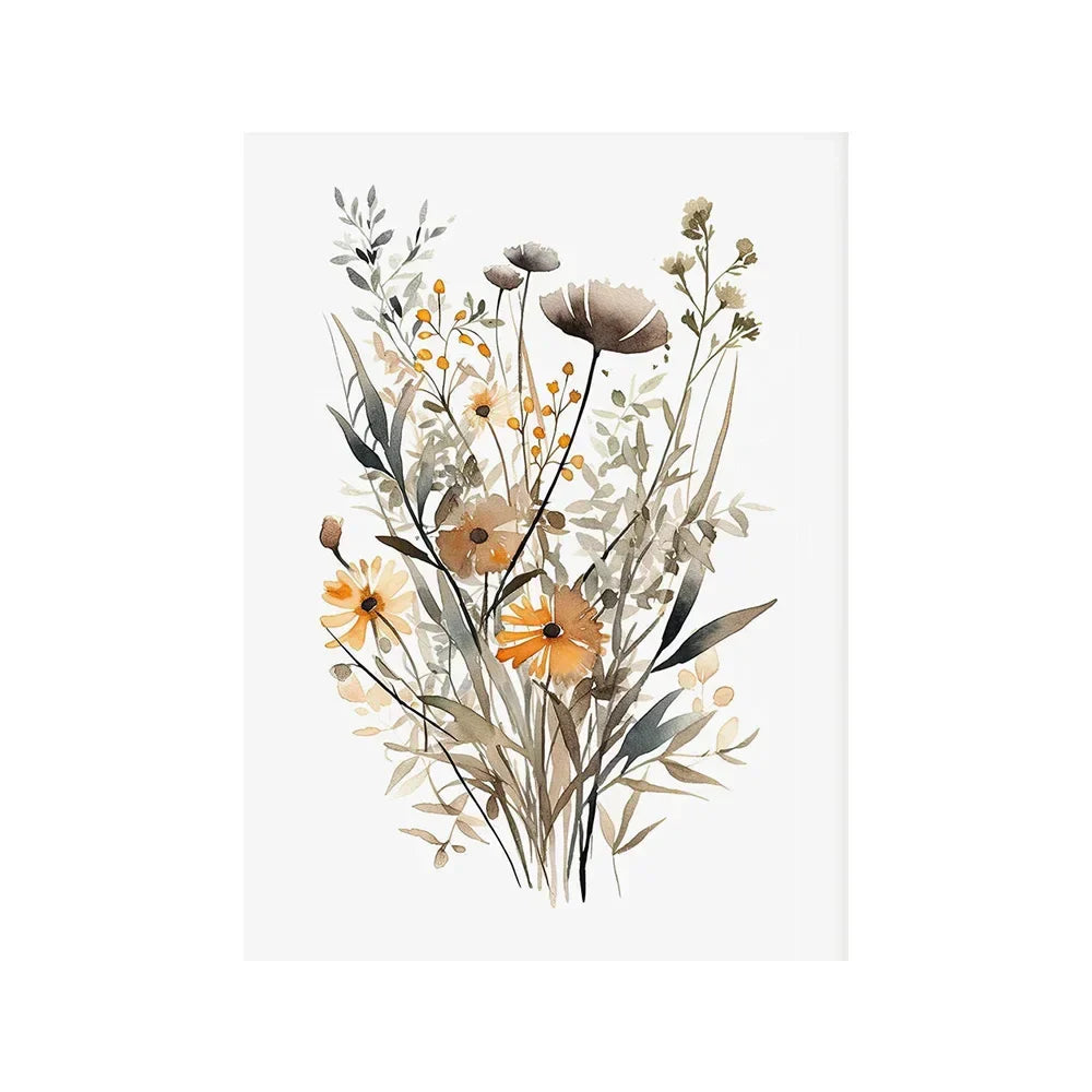 Skandinavisk floral engblomster veggkunst Fine Art lerrettrykk moderne minimalistisk botanikk bilder for stue hjemmeinnredning | Skanto