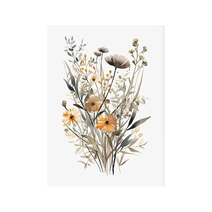 Skandinavisk floral engblomster veggkunst Fine Art lerrettrykk moderne minimalistisk botanikk bilder for stue hjemmeinnredning | Skanto