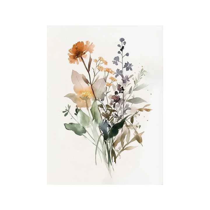 Skandinavisk floral engblomster veggkunst Fine Art lerrettrykk moderne minimalistisk botanikk bilder for stue hjemmeinnredning | Skanto