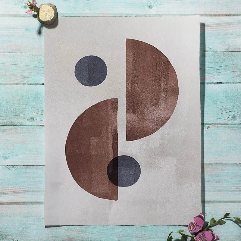 Skandinavisk Minimalistisk Geometrisk Mørke Nøytrale Farger Veggkunst Fine Art Lærred Utskrifter Moderne Abstrakte Bilder For Stue Hjem Dekor | Skanto