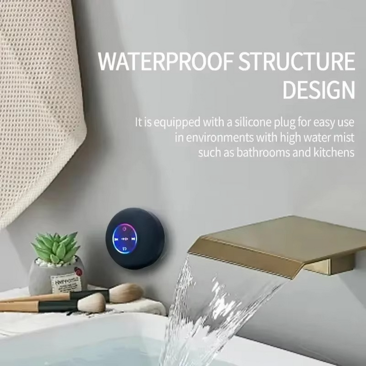 Skanto | Vanntett Bærbar Bluetooth Høyttaler med LED-Lys og Sugekop