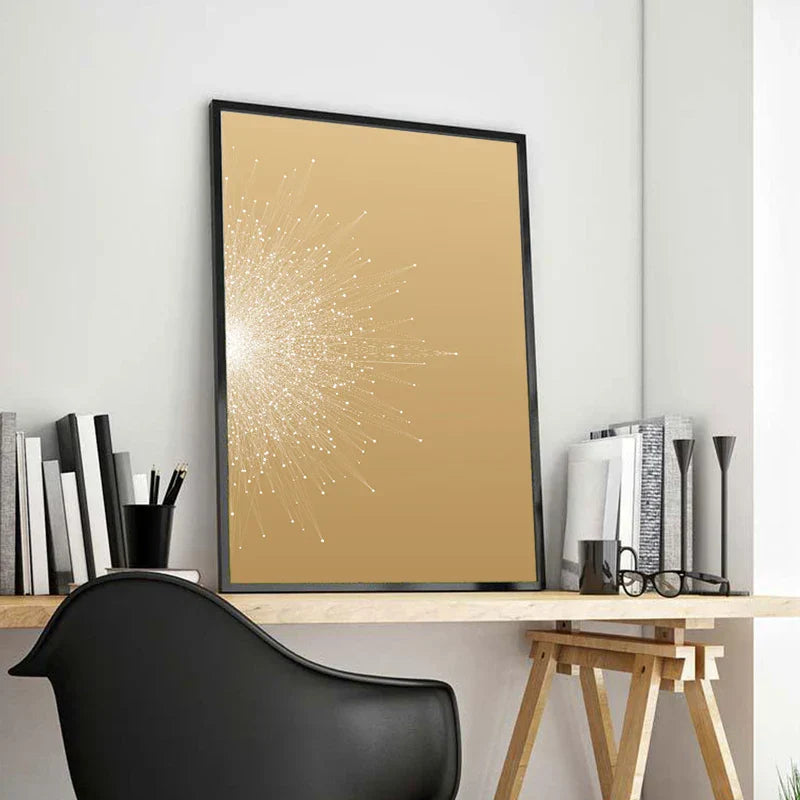Kontrastfarge Abstrakt Partikkel Geometri Veggkunst Kvalitetslerret Utskrifter Bilder For Stue Soverom Hjemmekontor Dekor | Skanto