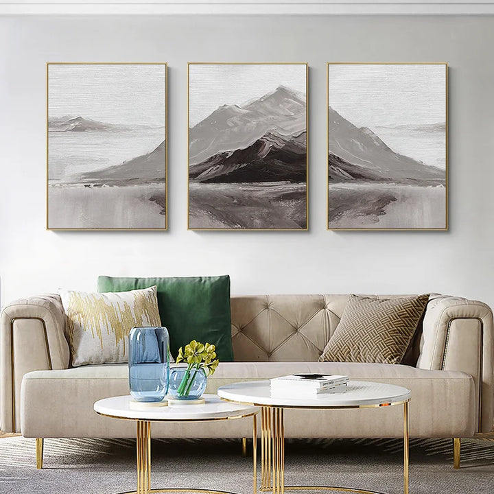 Abstract Grå Fjell Landskap Veggkunst Fine Art Lerretsutskrifter Bilder For Moderne Leilighet Stue Spisestue Kunst Dekor | Skanto