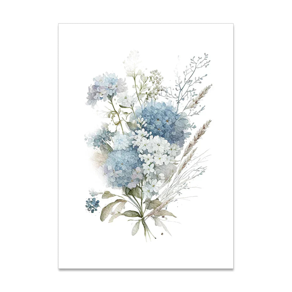 Minimalist Villblomster Akvarell Veggkunst Fine Art Lerret Trykk Botaniske Plakater Bilder For Stue Hjemmedekor | Skanto