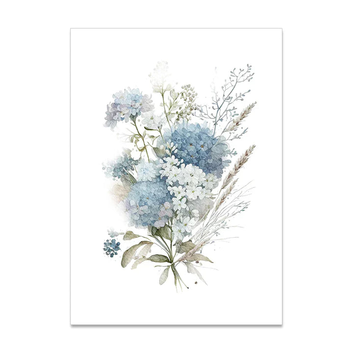 Minimalist Villblomster Akvarell Veggkunst Fine Art Lerret Trykk Botaniske Plakater Bilder For Stue Hjemmedekor | Skanto