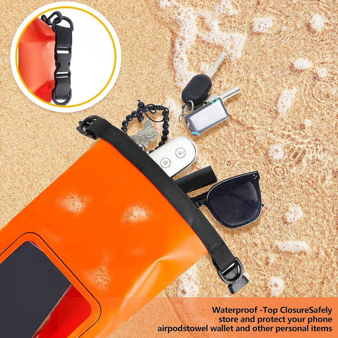 Skanto | AquaVault Vanntett Dry Bag 2L | Med Touchscreen-vindu | Utendørs veske for kayaking, trekking & vannsport