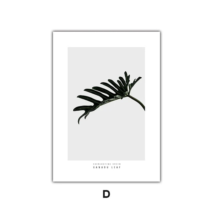 Minimalistiske Grønne Blader Moderne Botaniske Eksemplar Veggkunst Kunstneriske Lerretsutskrifter Galleri Veggbilder For Stue Spisestue Kunst Dekor | Skanto
