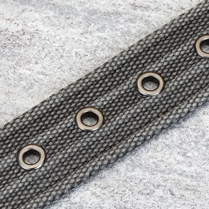 Skanto | Herre Canvas Belte – Justerbart Fritids Striped Livrem
