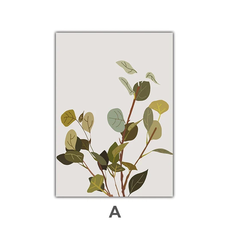 Minimalist akvarell kaktus potteplante grønne blader veggkunst fine kunst lerret utskrifter bilder for spisestue stue kunstdekor | Skanto