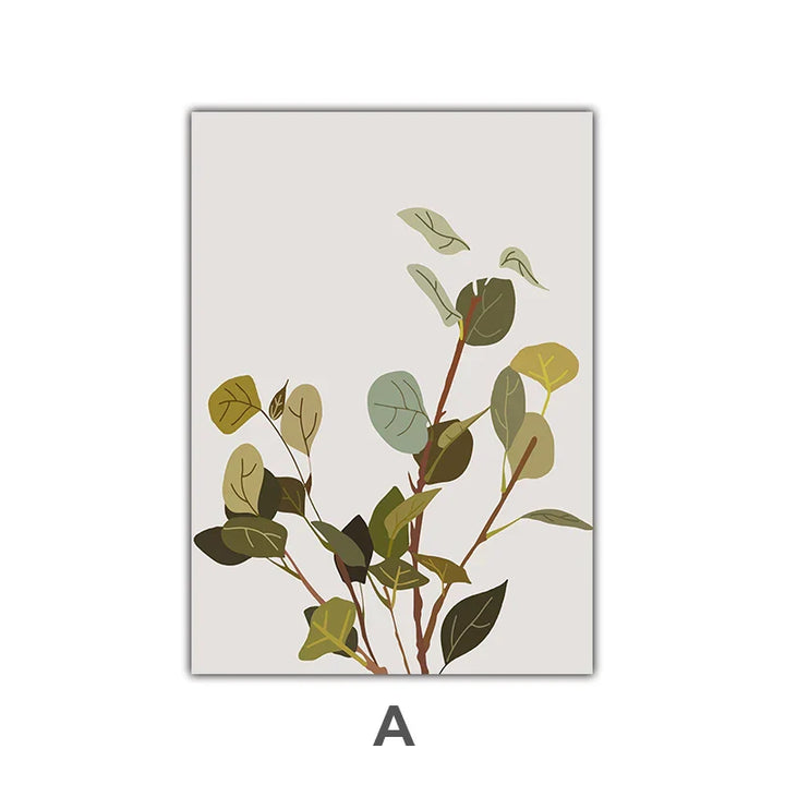 Minimalist akvarell kaktus potteplante grønne blader veggkunst fine kunst lerret utskrifter bilder for spisestue stue kunstdekor | Skanto