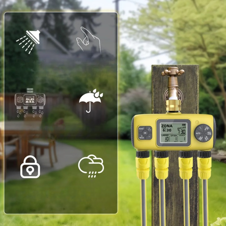 HydroVista - 4-sone digitalt vannsysteem med LCD-skjerm og IPX7 vanntett smartventilsystem Skanto