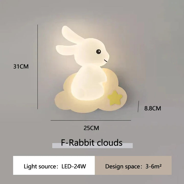 RabbitGlow Lampe - Leken LED Barnas Vegglampe Skanto