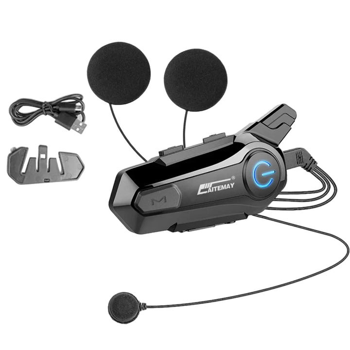 Skanto | Bluetooth Motorsykkel Hjelm Intercom Headset med 1000m Rekkevidde & IPX6 Vanntett – RoadComm