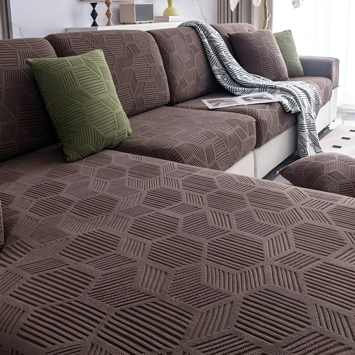 Jacquard sofabukser med geometrisk patruljemønster - mykt og dyreprint | Ideell for beskyttelse og koselige oppholdsrom