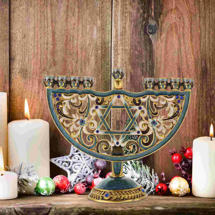 Skanto | Auriona Menorah Lysestake | Chanukah Lysestake & Borddekorasjon | Bryllup & Høytidsdekorasjon | Luksuriøs Eleganse