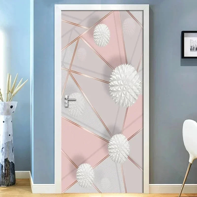 Moderne Abstrakt Perle Geometrisk Dørklistremerke Mural Avtakbar PVC Vinyl Peel N Stick Veggkunst Mural Klistremerke For Innendørs Dører Kreativ DIY Hjem Deko | Skanto