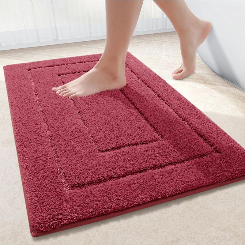 Baderomsmatte Mikrofiber Anti-Sklipp – Dobbeltlag Badmatte | Svært Absorberende & Myk | Komfort Dørmatte | Skanto