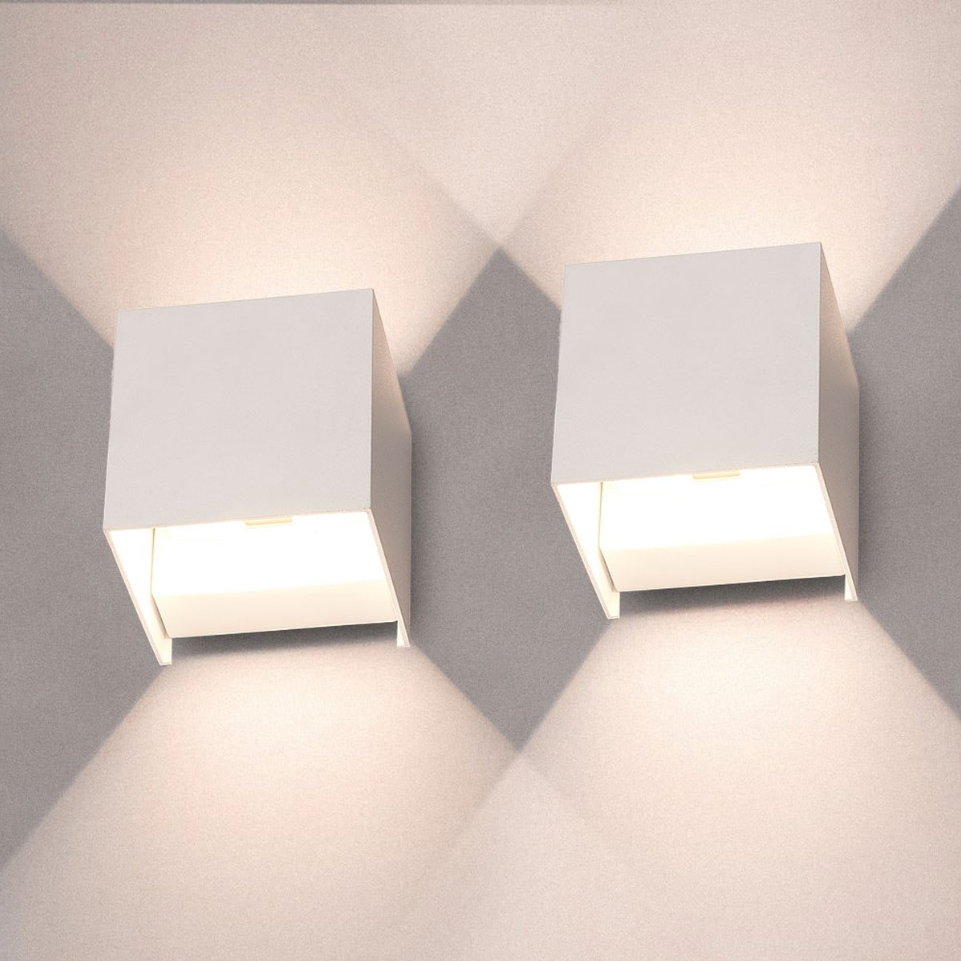 Moderne LED vegglampe i kube design, minimalistisk vegglampe for gang og stue | Skanto