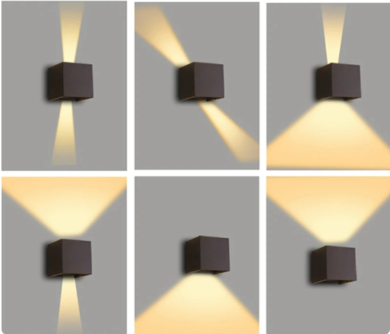 Moderne LED vegglampe i kube design, minimalistisk vegglampe for gang og stue | Skanto