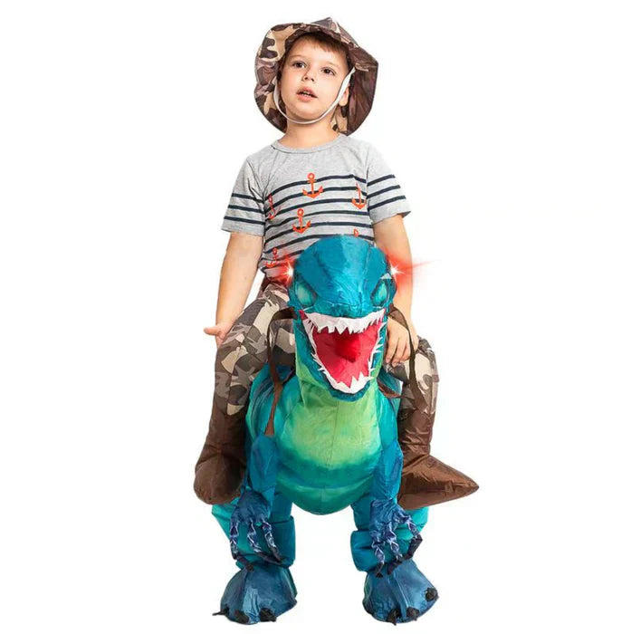 Skanto | Ride-On Oppblåsbar Dinosaur Kostyme for Barn – Moro Festdrakt for Fester & Halloween