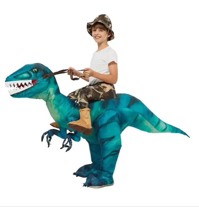 Skanto | Ride-On Oppblåsbar Dinosaur Kostyme for Barn – Moro Festdrakt for Fester & Halloween
