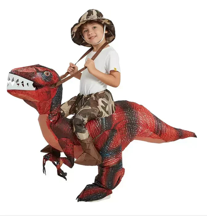 Skanto | Ride-On Oppblåsbar Dinosaur Kostyme for Barn – Moro Festdrakt for Fester & Halloween