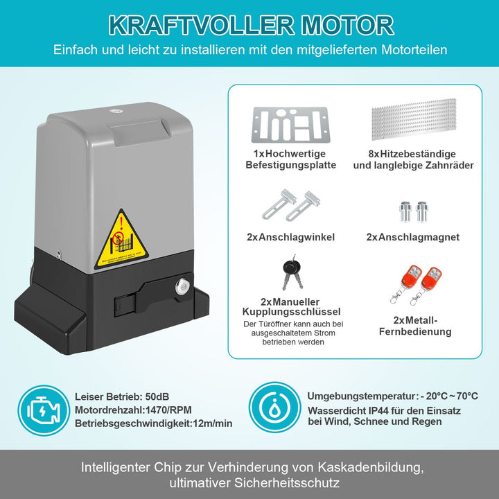 Skyvedørantrieb Garasjeportdrift med App-kontroll 370W/550W | Skanto
